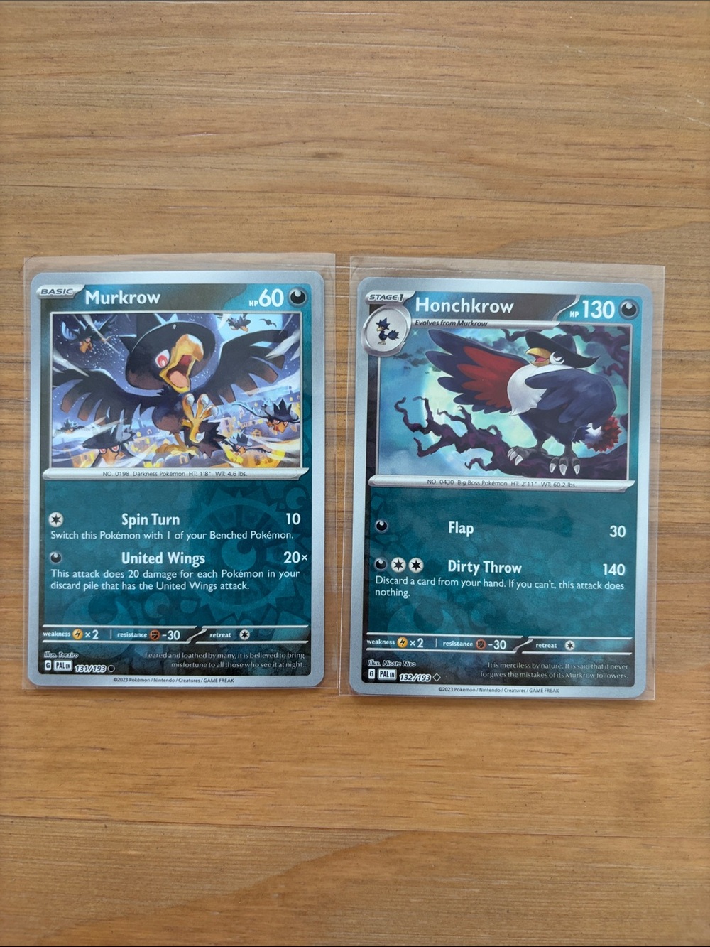 Murkrow & Honchkrow Evolution Lot | 2 Pokémon Cards | Reverse Holo ✨5/$25✨